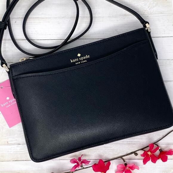 Kate Spade Rory Crossbody Purse in Black Leather k6176 - Picture 1 of 8
